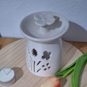 🌼 Quemador Cerámico Grande — “Fuente de Margarita”
Beige