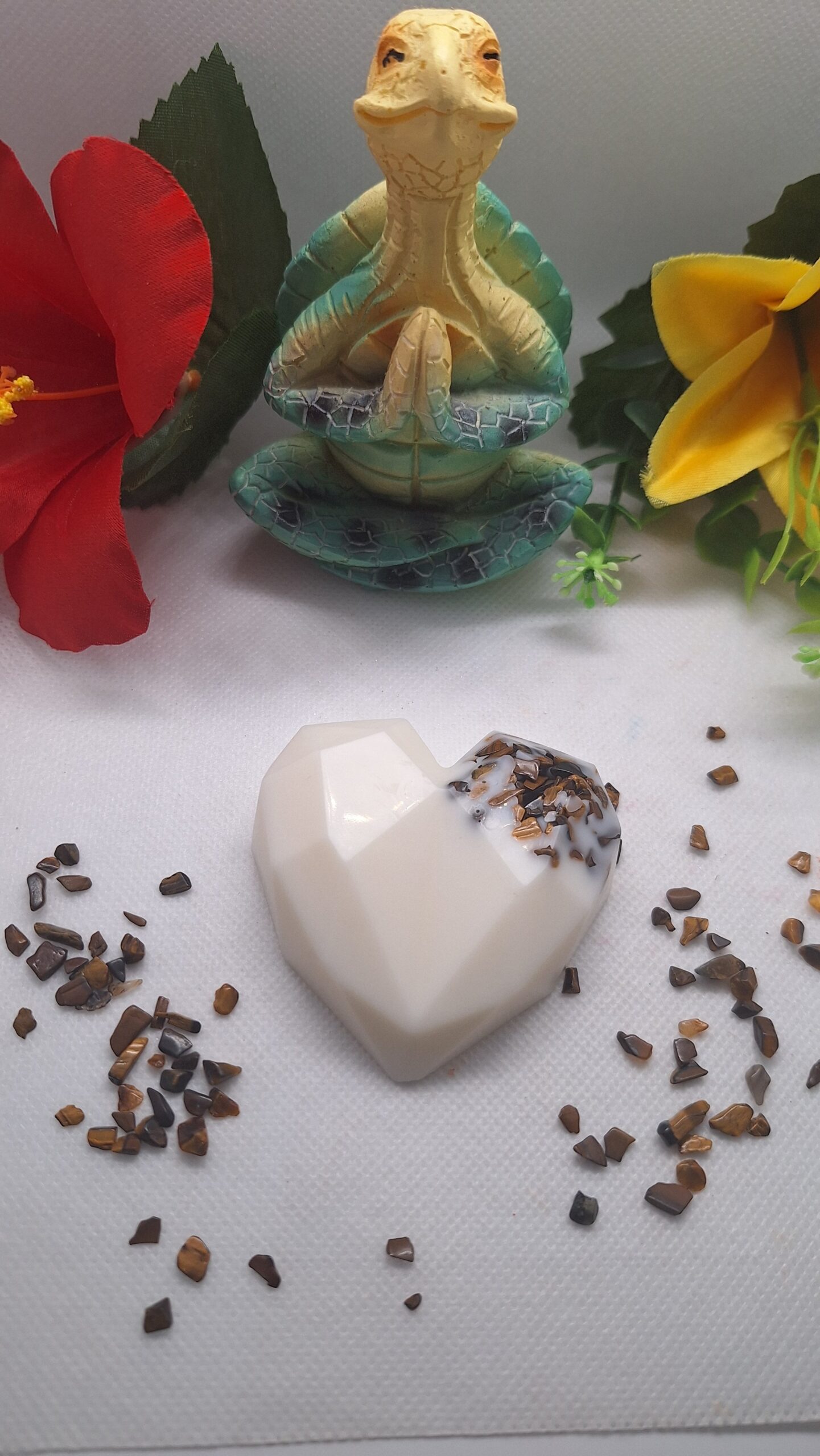 💖 Corazón Místico – Wax Melt Chakras & Ojo de Tigre 🐅✨ - Imagen 3
