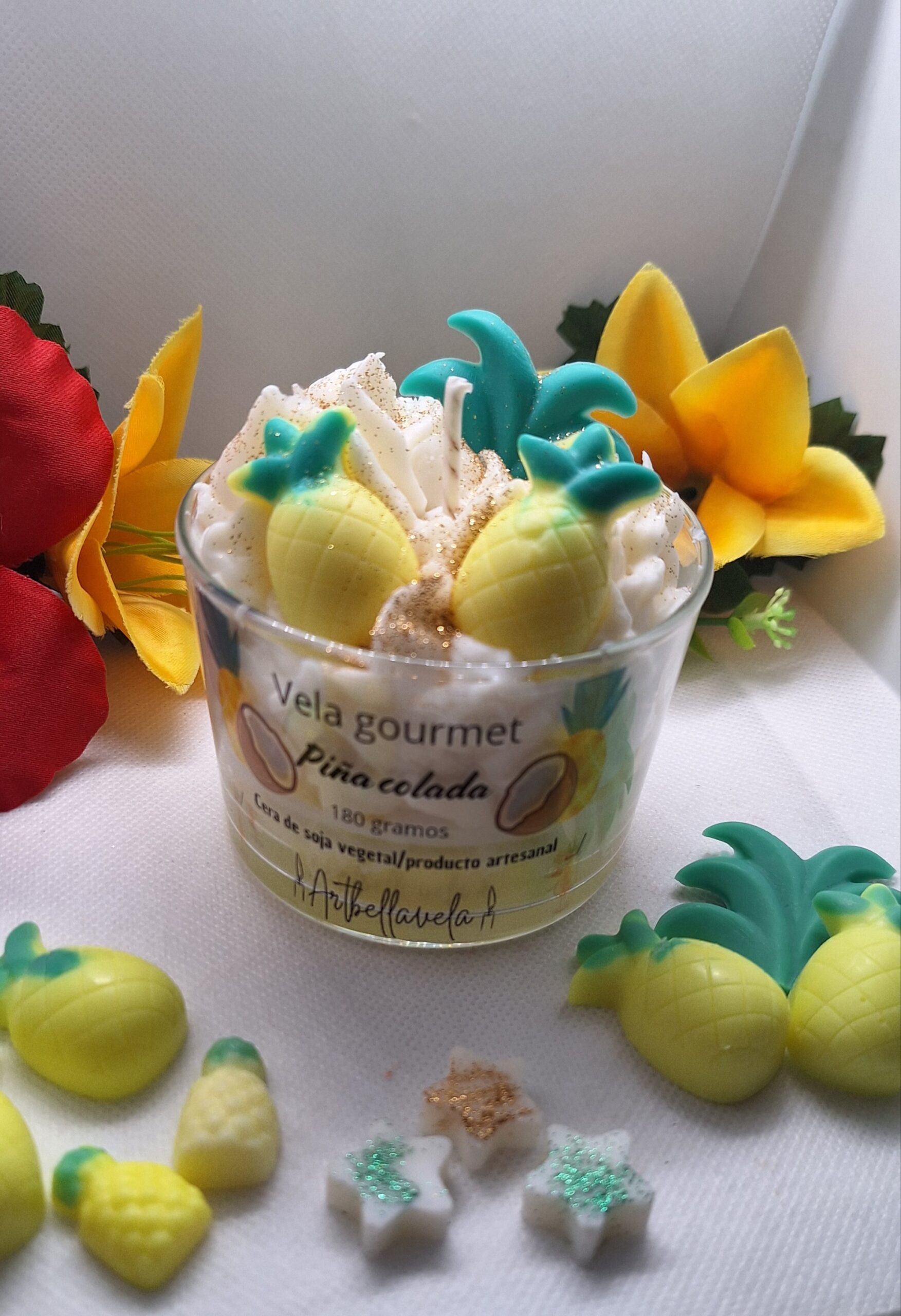 Vela gourmet de piña y coco 🍍🥥 - Imagen 3