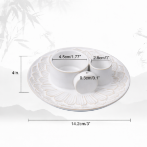 Portaincienso de cerámica blanca